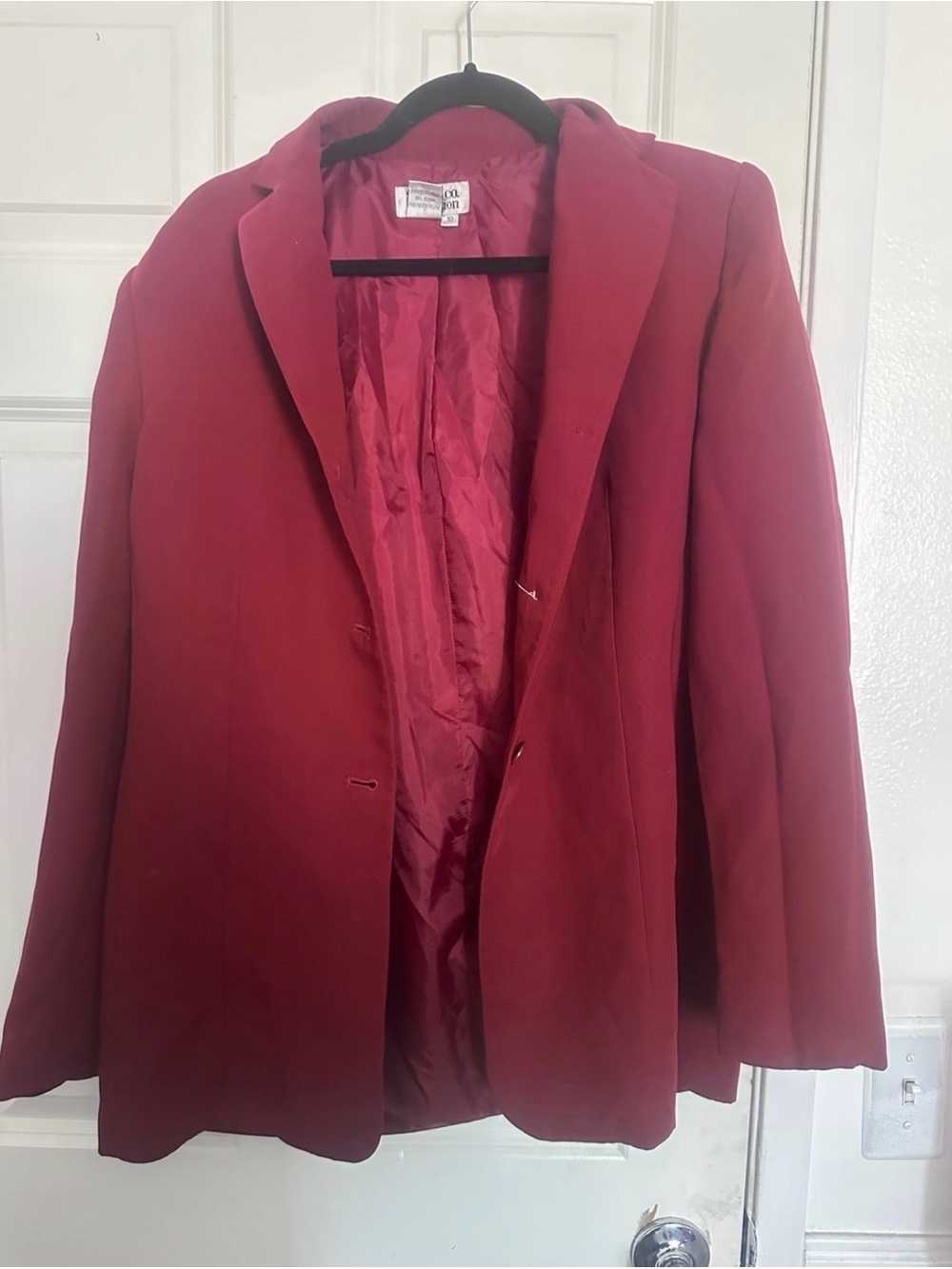 Style & Co. Collection Notch Lapel Blazer Red Long Sleeve Women's Size 10